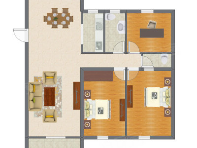 3室2厅 89.60平米