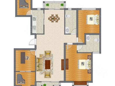 3室2厅 150.60平米