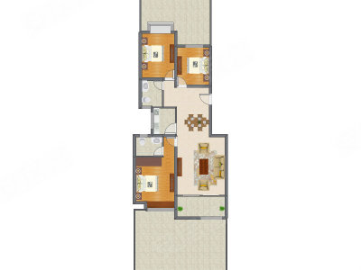 3室2厅 109.20平米