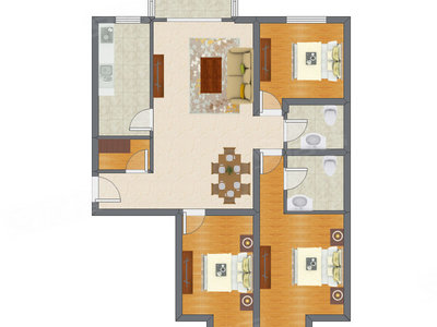 3室2厅 134.95平米