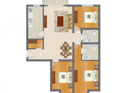 3室2厅 134.95平米