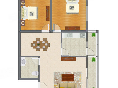 2室2厅 108.81平米户型图