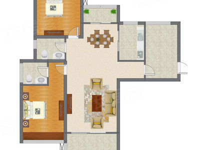 2室2厅 118.45平米