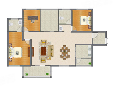 3室2厅 118.88平米