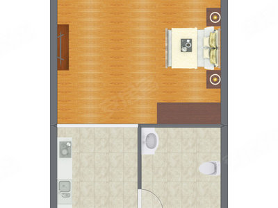 1室0厅 45.43平米