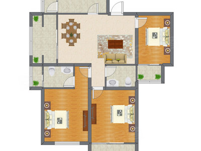 3室2厅 123.92平米