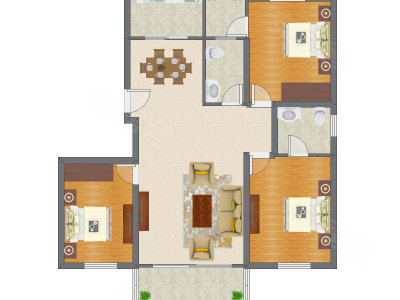 3室2厅 135.18平米