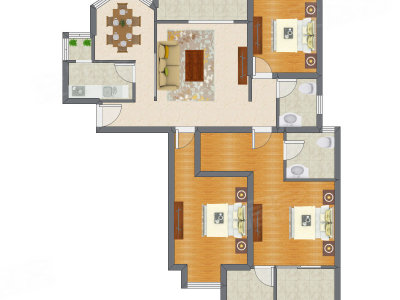 3室2厅 140.37平米