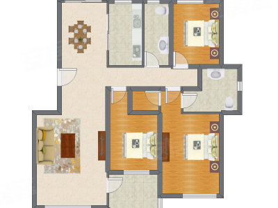 3室2厅 138.91平米