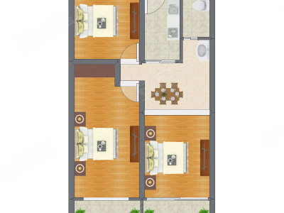 3室1厅 72.69平米