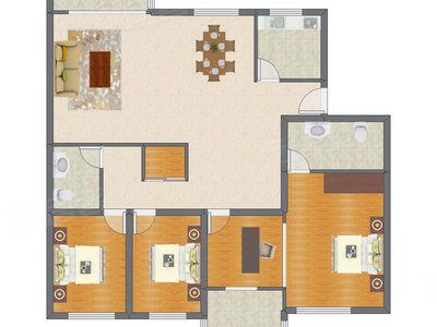 3室2厅 173.55平米