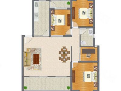 4室2厅 136.00平米户型图