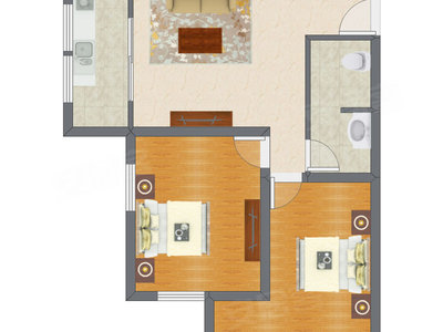 2室1厅 101.67平米户型图