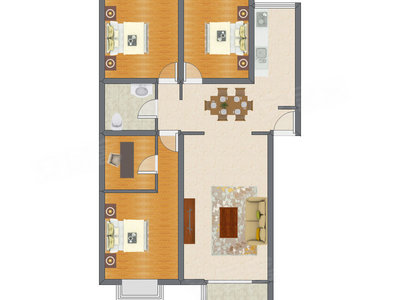 3室2厅 125.95平米