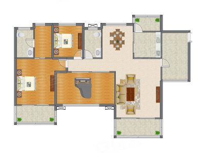 3室2厅 145.10平米