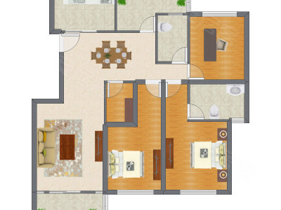 3室2厅 141.54平米