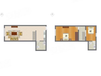 2室1厅 60.99平米