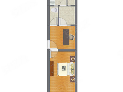 2室0厅 42.00平米户型图