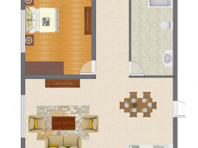1室2厅 72.83平米