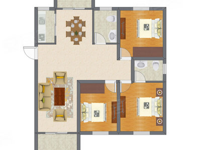 3室2厅 99.87平米