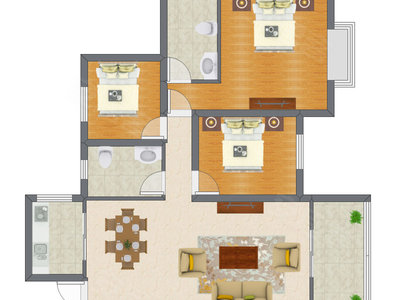 3室2厅 86.25平米