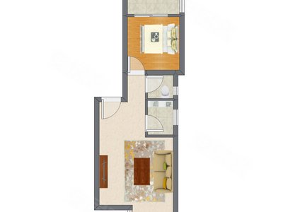 1室1厅 45.16平米