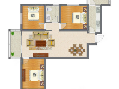 3室2厅 108.43平米