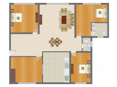 3室2厅 126.63平米