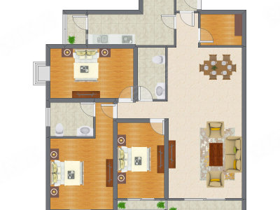 3室2厅 163.94平米