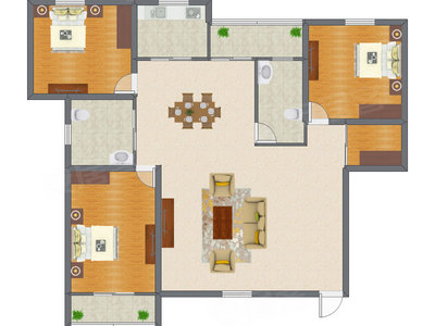 3室1厅 133.10平米