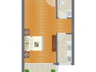 1室0厅 51.21平米户型图