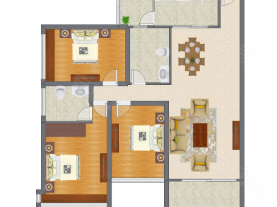 3室2厅 123.12平米