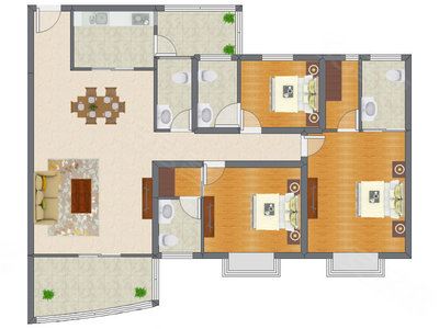 3室2厅 147.32平米户型图