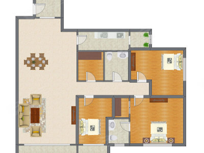3室2厅 201.50平米