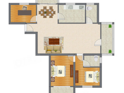 3室2厅 136.69平米