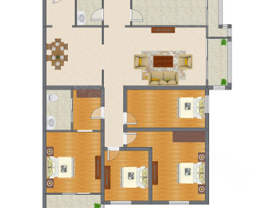 4室2厅 197.44平米