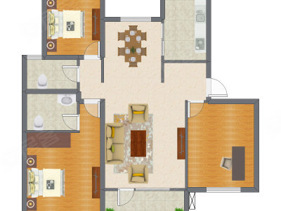 2室2厅 123.50平米