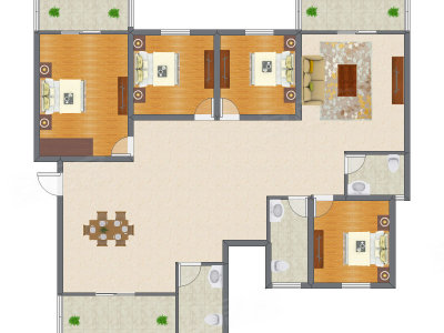 4室1厅 160.29平米