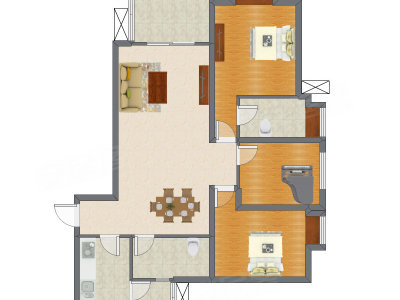 3室2厅 95.12平米