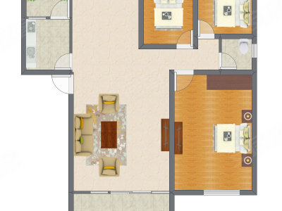 3室1厅 105.28平米
