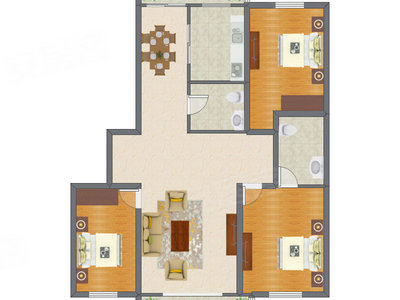 3室2厅 134.76平米