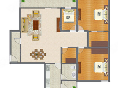 3室2厅 132.00平米