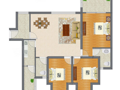 3室2厅 117.26平米