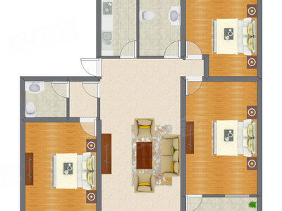 3室2厅 118.67平米
