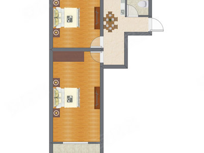 2室1厅 50.71平米