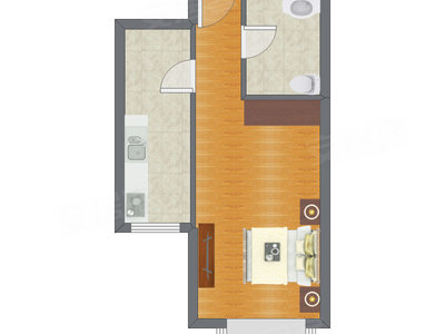 1室1厅 43.15平米