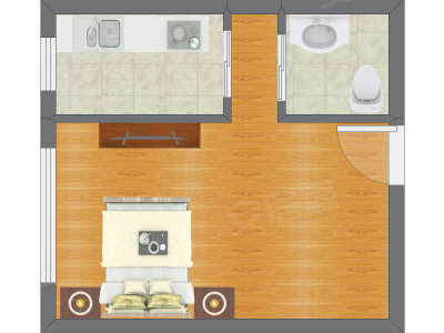 1室0厅 50.00平米户型图