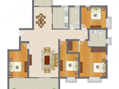 4室2厅 167.20平米
