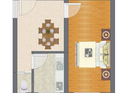 1室1厅 36.58平米