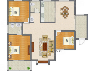 3室2厅 140.38平米